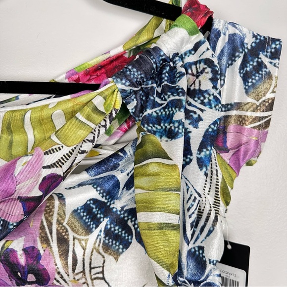 NWT Guess Malori Twisted Strap Tropical Print Bodycon Dress Size 6 Island Fancy - Picture 6 of 13